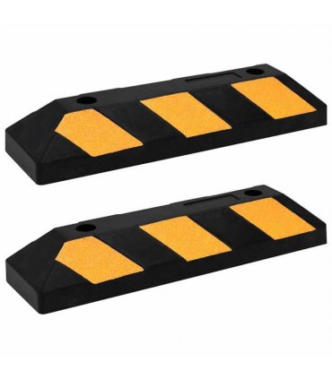 vidaXL Reflective Parking Blocks 2 pcs 56x15x10 cm Rubber