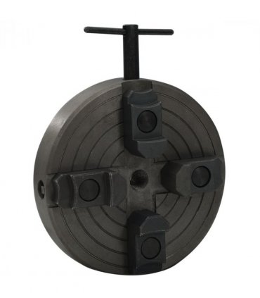 vidaXL 4 Jaw Wood Chuck with M18 Connection Steel Black 150x63 mm