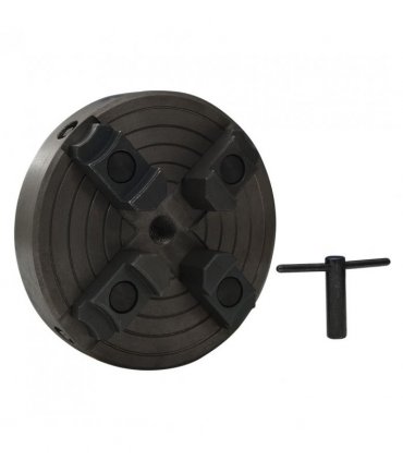 vidaXL 4 Jaw Wood Chuck with M18 Connection Steel Black 150x63 mm
