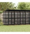 vidaXL Outdoor Dog Kennel with Roof Steel 12.9 m²