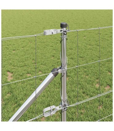 vidaXL Welded Wire Fence with Spikes 50 x 0.8 m Galvanised Steel Mesh