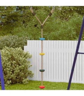 vidaXL Disc Rope Swing for Kids with 4 Treads Multicolour