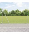 vidaXL Welded Wire Fence with Concrete Base 50 x 1.5 m Silver Mesh