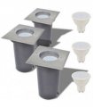 vidaXL Outdoor LED Ground Lights 3 pcs Square