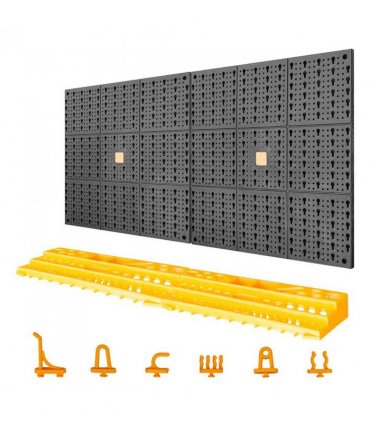 vidaXL Tool Wall 500x1000 mm 50 Hooks PP