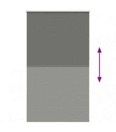 vidaXL Roller Blind Blackout Grey 125x210 cm Fabric Width 121.6 cm Polyester