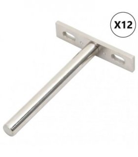 vidaXL Floating Shelf Brackets 12pcs Invisible Ø10x100 mm Carbon Steel
