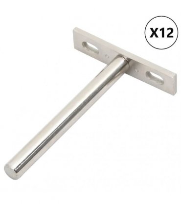 vidaXL Floating Shelf Brackets 12pcs Invisible Ø10x100 mm Carbon Steel