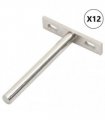 vidaXL Floating Shelf Brackets 12pcs Invisible Ø10x100 mm Carbon Steel