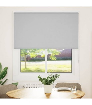vidaXL Roller Blind Blackout Light Grey 140x150 cm Fabric Width 136.6 cm Polyester