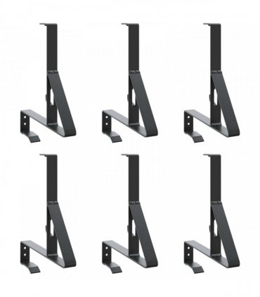 vidaXL Snow Guard Support 6 pcs Black 29.5 x 3 x 34.5 cm Steel