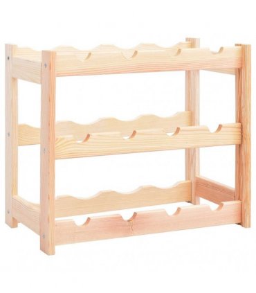 vidaXL Wine Rack for 12 Bottles Pinewood
