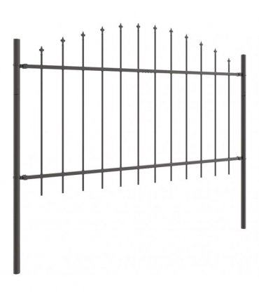 vidaXL Garden Fence 3 pcs Grey 170 x 140 cm Powder-Coated Steel