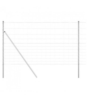 vidaXL Ground Fix Welded Wire Fence 50 x 1.4 m Galvanised Steel Silver