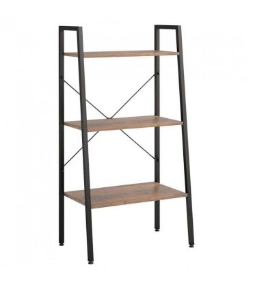 vidaXL 3-Tier Standing Shelf Dark Brown and Black 56x35x108 cm