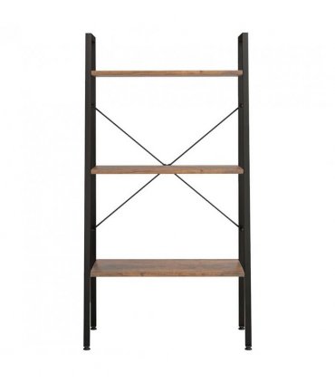 vidaXL 3-Tier Standing Shelf Dark Brown and Black 56x35x108 cm
