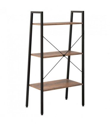vidaXL 3-Tier Standing Shelf Dark Brown and Black 56x35x108 cm