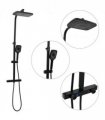 vidaXL Dual Head Shower Set with Mixer and Hose Black Brass