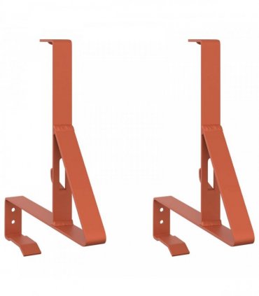 vidaXL Snow Guard Support 2 pcs Red 29.5 x 3 x 34.5 cm Steel