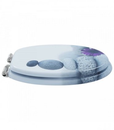 vidaXL Soft-Close Toilet Seat Grey 44 x 38 cm MDF board