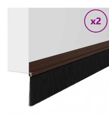 vidaXL Self-adhesive Door Brush Seals 2 pcs Brown 100 cm