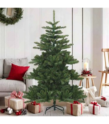 vidaXL Artificial Hinged Christmas Tree Green 150 cm PVC, steel