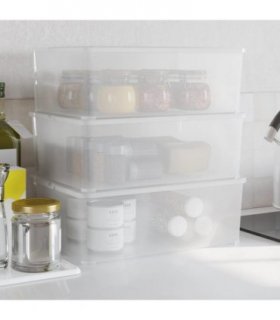 vidaXL Plastic Storage Boxes 3 pcs 10 L Stackable