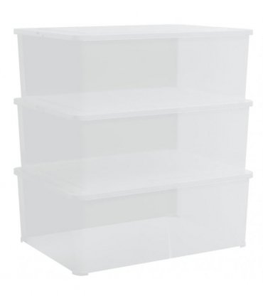 vidaXL Plastic Storage Boxes 3 pcs 10 L Stackable