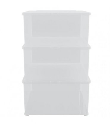 vidaXL Plastic Storage Boxes 3 pcs 10 L Stackable
