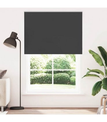vidaXL Roller Blind Blackout Black 165x210 cm Fabric Width 161.6 cm Polyester