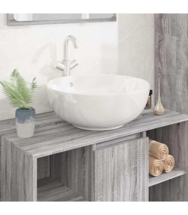 vidaXL Wash Basin White 44x17 cm Ceramic Round