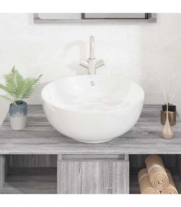 vidaXL Wash Basin White 44x17 cm Ceramic Round