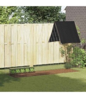 vidaXL Rabbit Cage Silver 300 x 100 x 210 cm Galvanised Steel