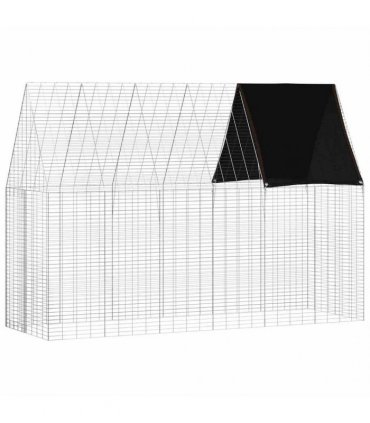vidaXL Rabbit Cage Silver 300 x 100 x 210 cm Galvanised Steel