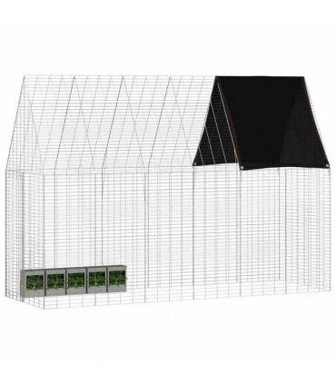 vidaXL Rabbit Cage Silver 300 x 100 x 210 cm Galvanised Steel