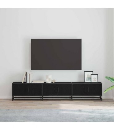 vidaXL TV Units 2 pcs Black Oak 210 x 35 x 41 cm Engineered wood