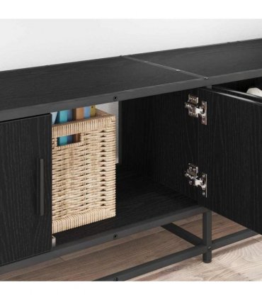 vidaXL TV Units 2 pcs Black Oak 210 x 35 x 41 cm Engineered wood