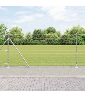 vidaXL Welded Wire Fence with Concrete Base 50 x 1.2 m Silver Mesh