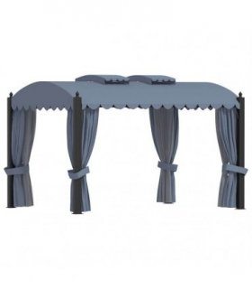 vidaXL Gazebo with Curtains 3x4 m Anthracite Steel