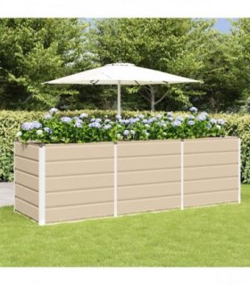 vidaXL Planter Ivory 240 x 80 x 75 cm Steel