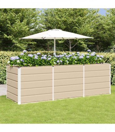 vidaXL Planter Ivory 240 x 80 x 75 cm Steel