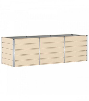 vidaXL Planter Ivory 240 x 80 x 75 cm Steel
