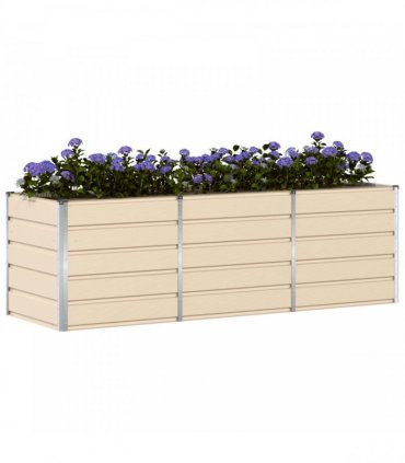 vidaXL Planter Ivory 240 x 80 x 75 cm Steel