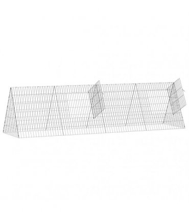 vidaXL Rabbit Cage Silver 215 x 55 x 55 cm Galvanised Steel