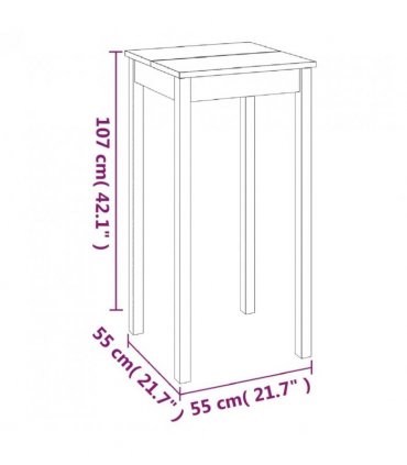 vidaXL Bar Table MDF Black 55x55x107 cm