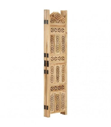 vidaXL Hand carved 4-Panel Room Divider 160x165 cm Solid Mango Wood