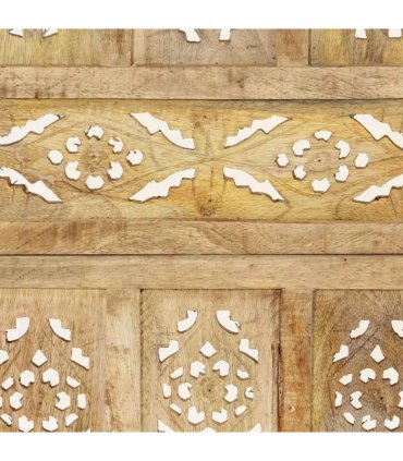 vidaXL Hand carved 4-Panel Room Divider 160x165 cm Solid Mango Wood