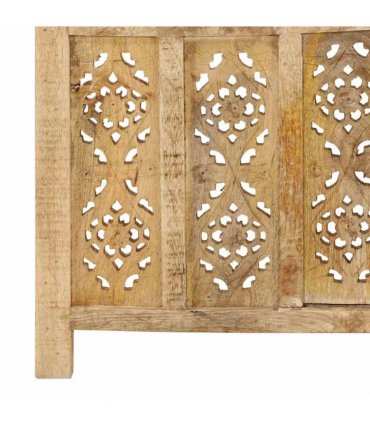 vidaXL Hand carved 4-Panel Room Divider 160x165 cm Solid Mango Wood