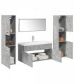 vidaXL 5 Piece Bathroom Furniture Set Concrete Grey Engineered Wood