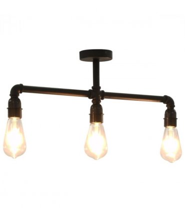 vidaXL Ceiling Lamp Black 3 x E27 Bulbs